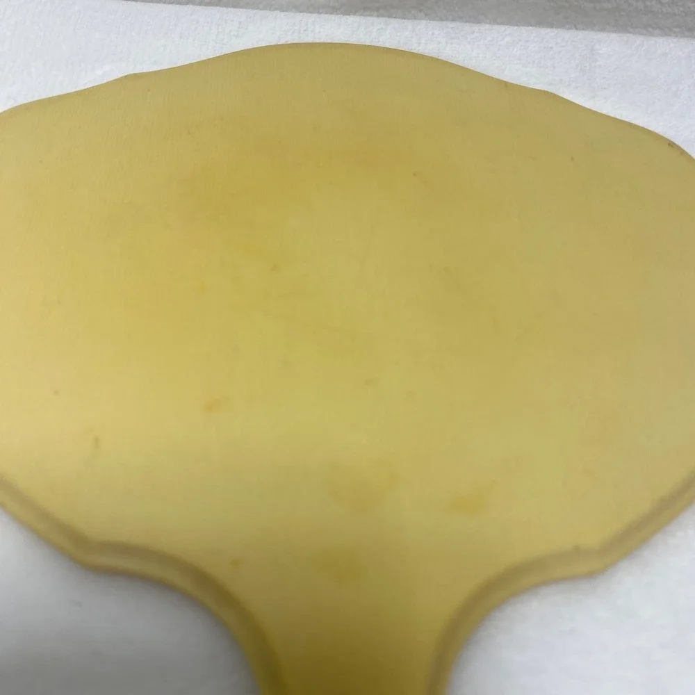Vintage‎ Yellow Bakelite Handheld Mirror *READ*
